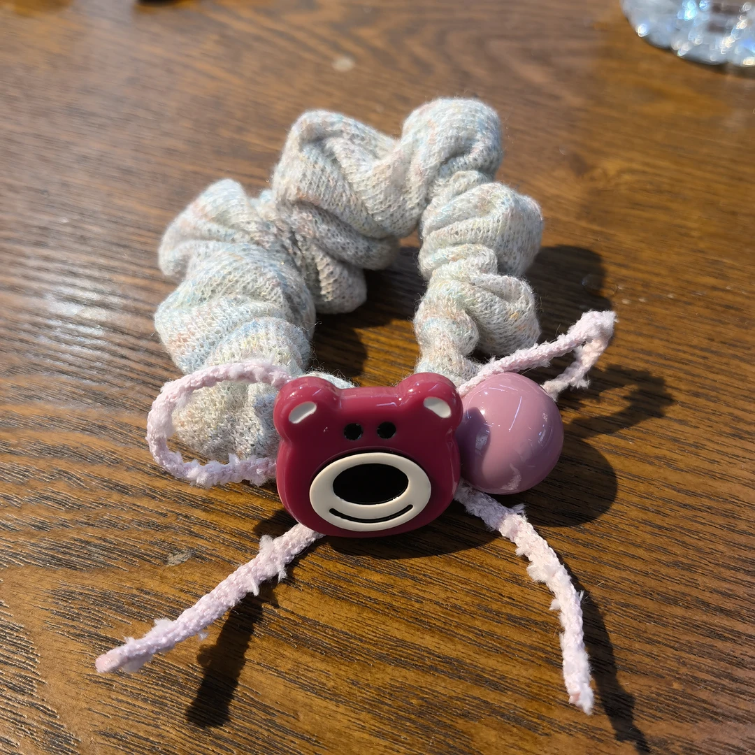 B167粉色草莓熊蝴蝶结肠圈