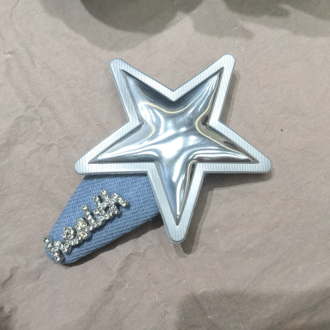 B624银色大星星牛仔掰掰夹