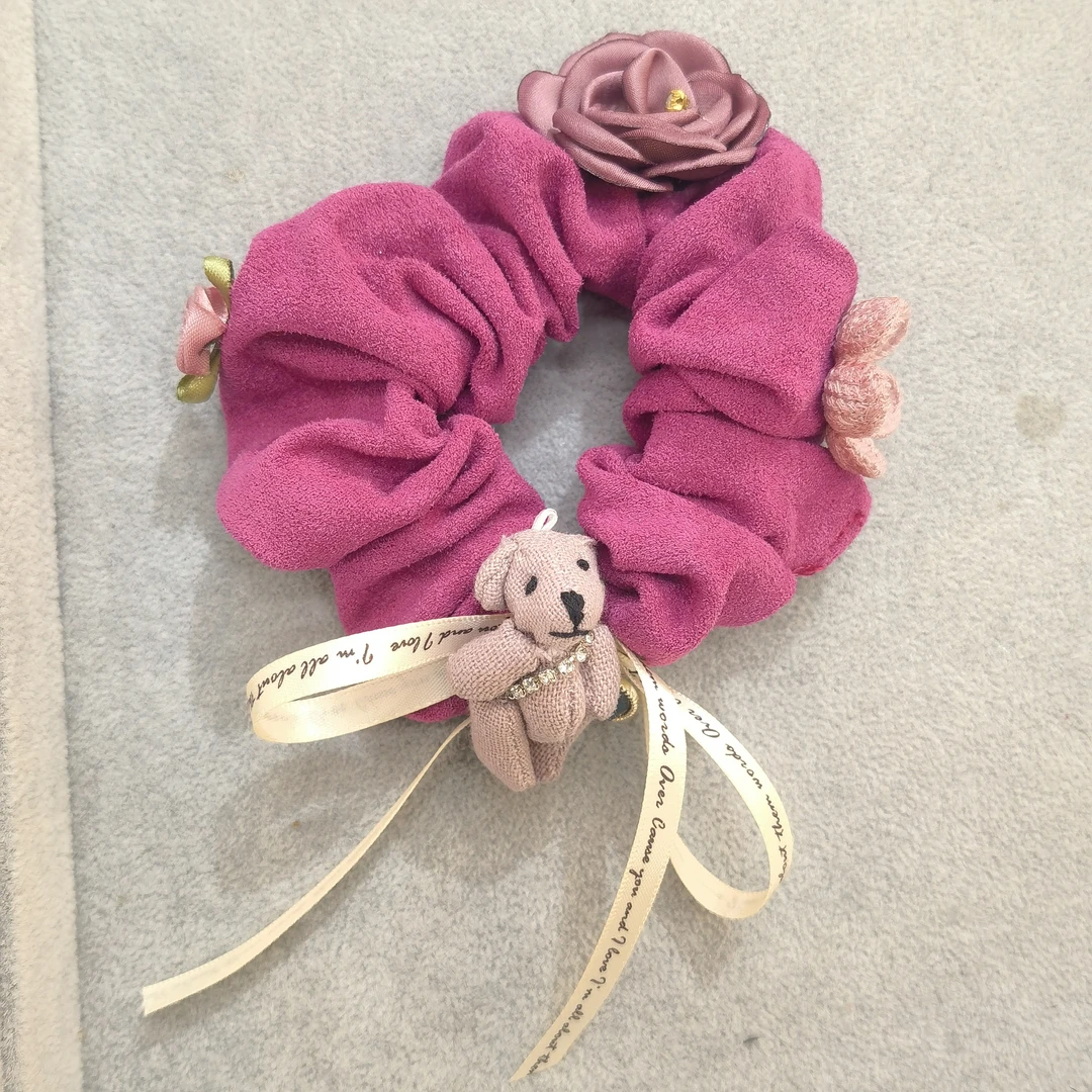 B479紫色小熊蝴蝶结花花泡菜款肠圈