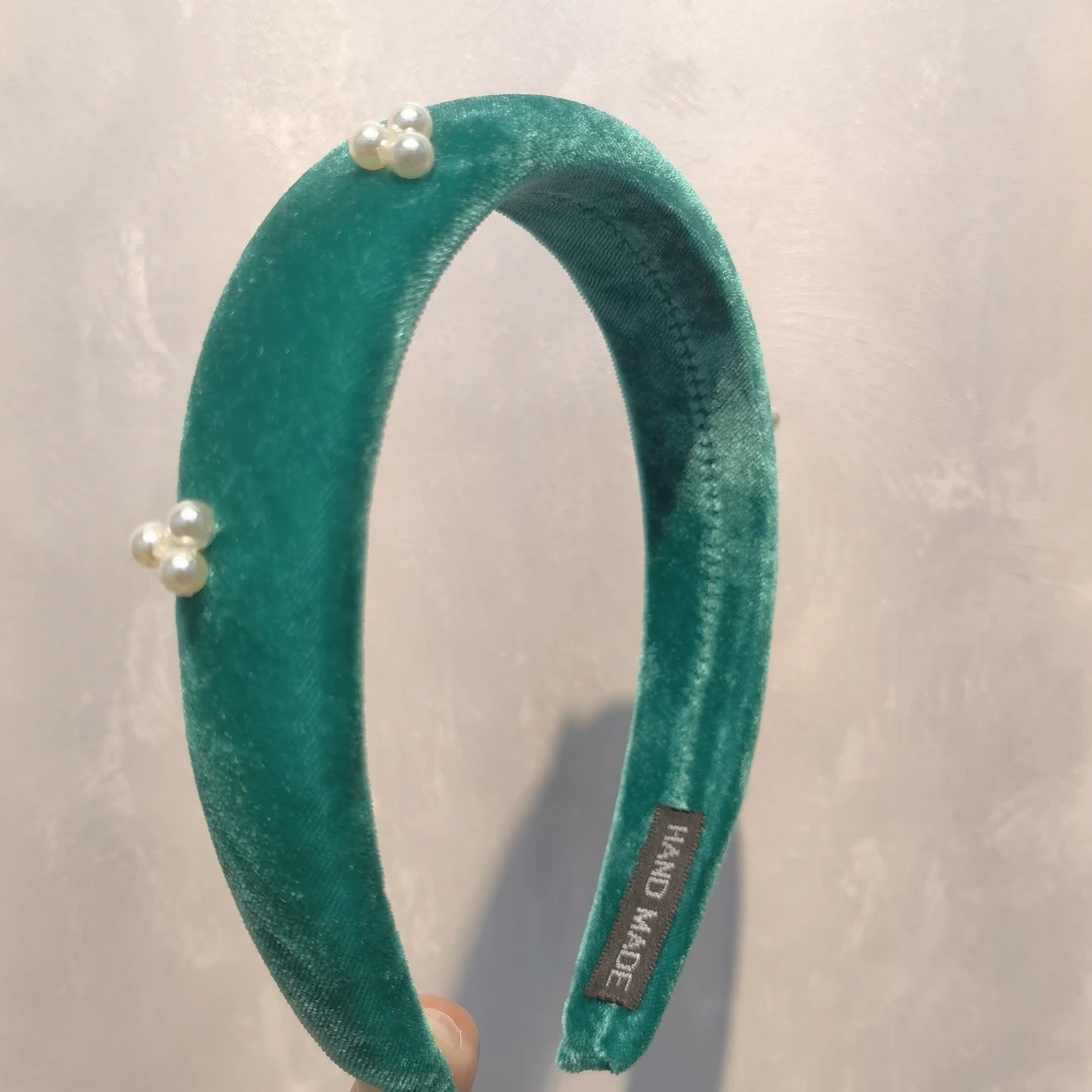 A132绿色绒绒珠泡菜款发箍