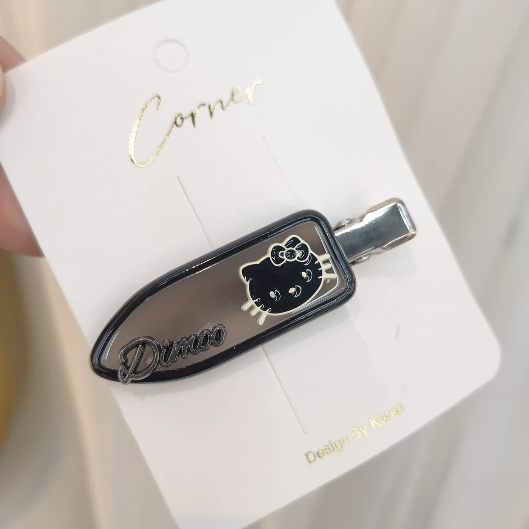 B176黑色KT猫咪透透无痕夹