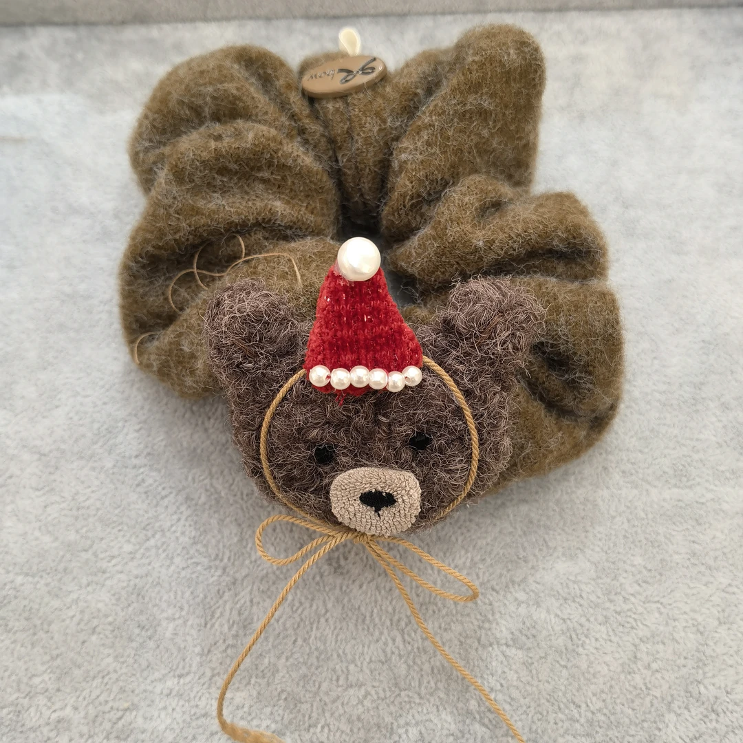 A185咖色小熊毛毛肠圈