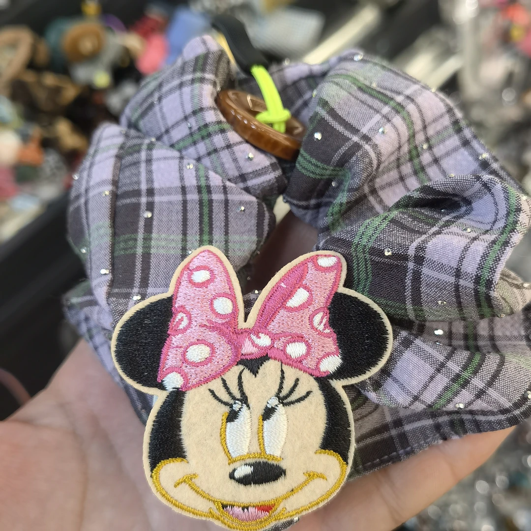 B722米妮纽扣格子闪闪肠圈