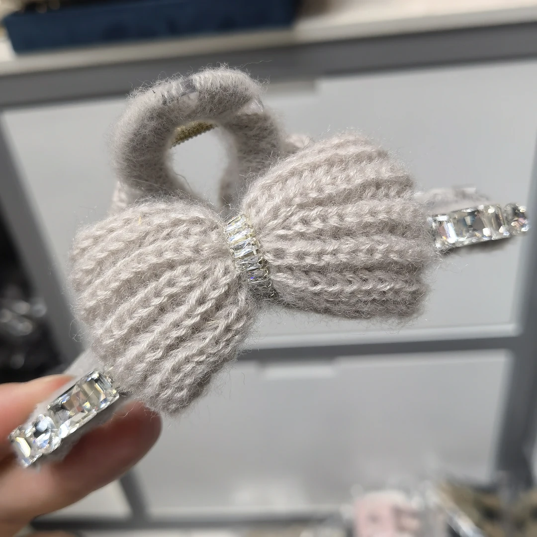 A429灰色蝴蝶结手工缠绕告告大抓夹