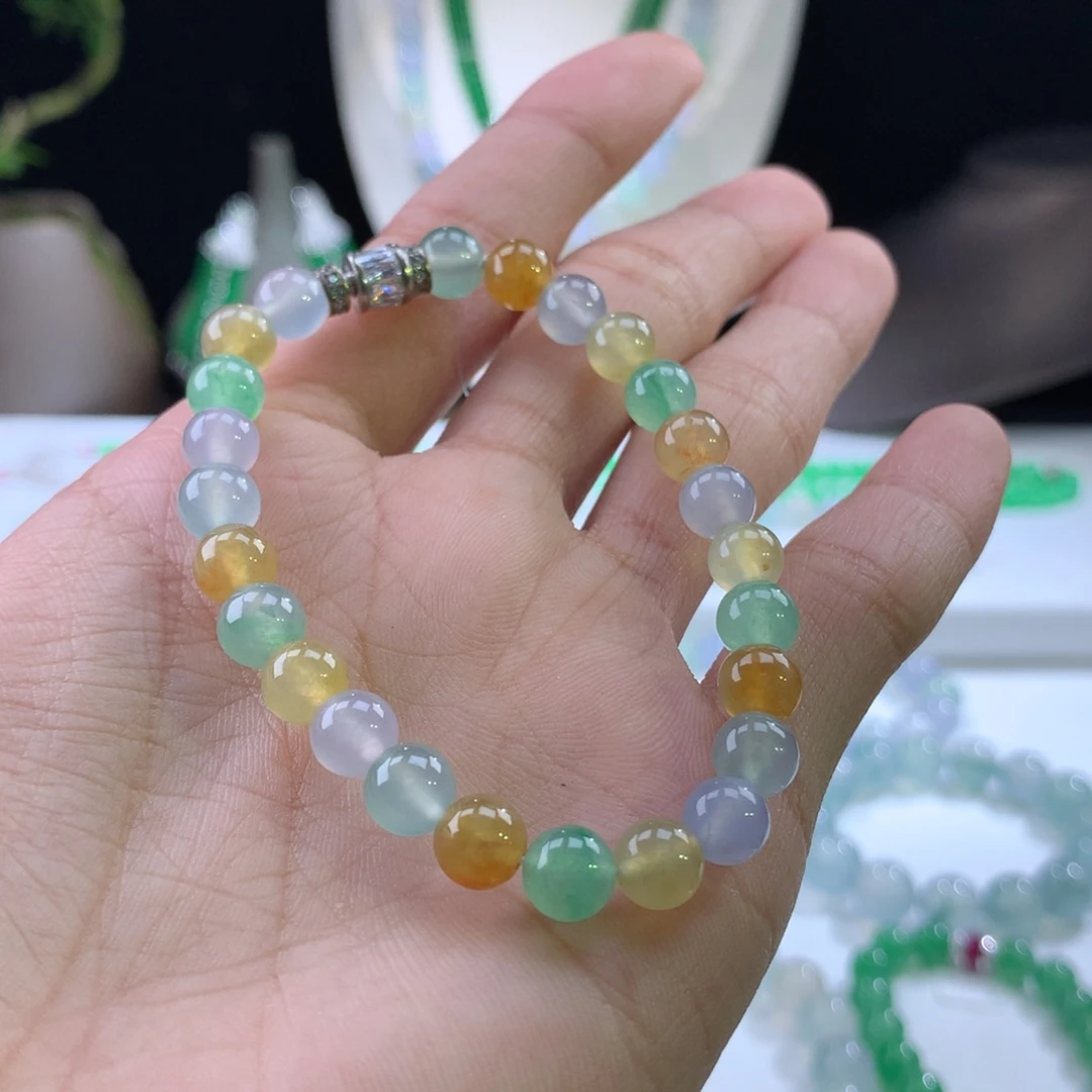 翡翠手链未镶嵌天***笑买断价