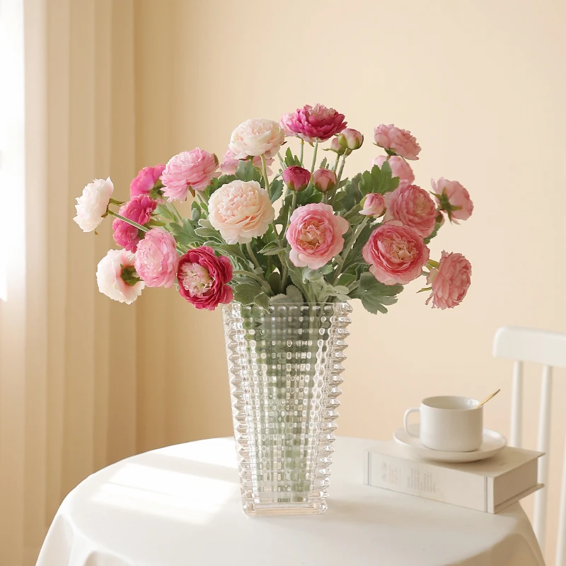 高端露莲洋牡丹仿真花高级感假花摆设温柔高档假花仿真花