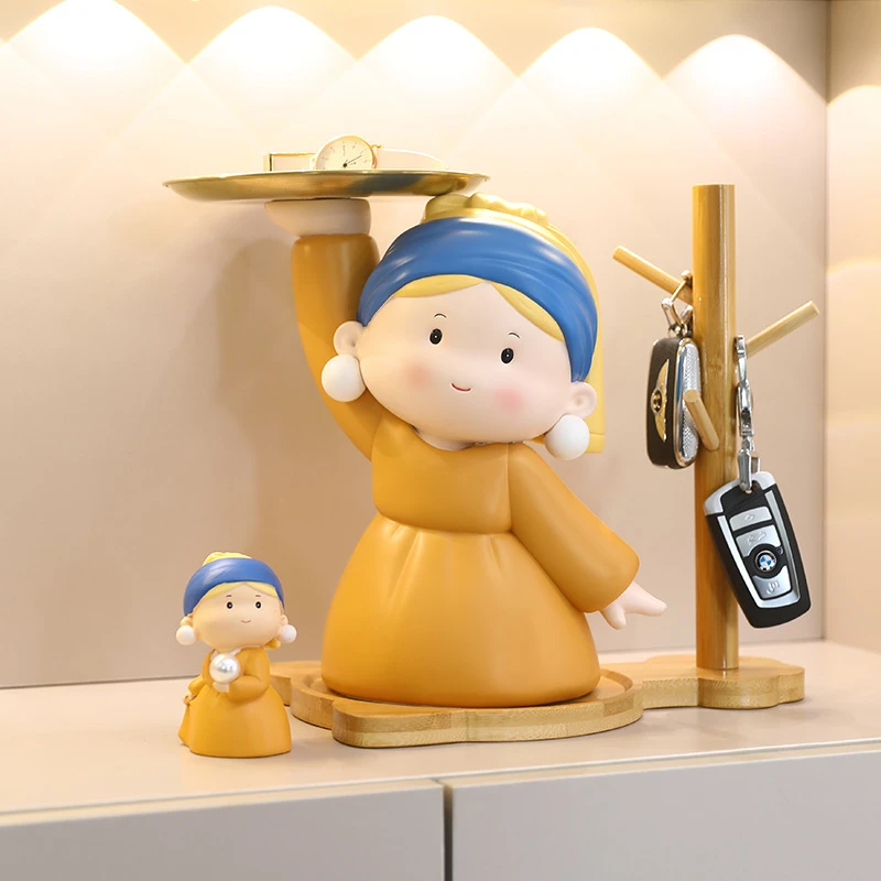 艺术家托盘摆件钥匙玄关收纳高档轻奢桌面摆件树脂工艺新年礼物品