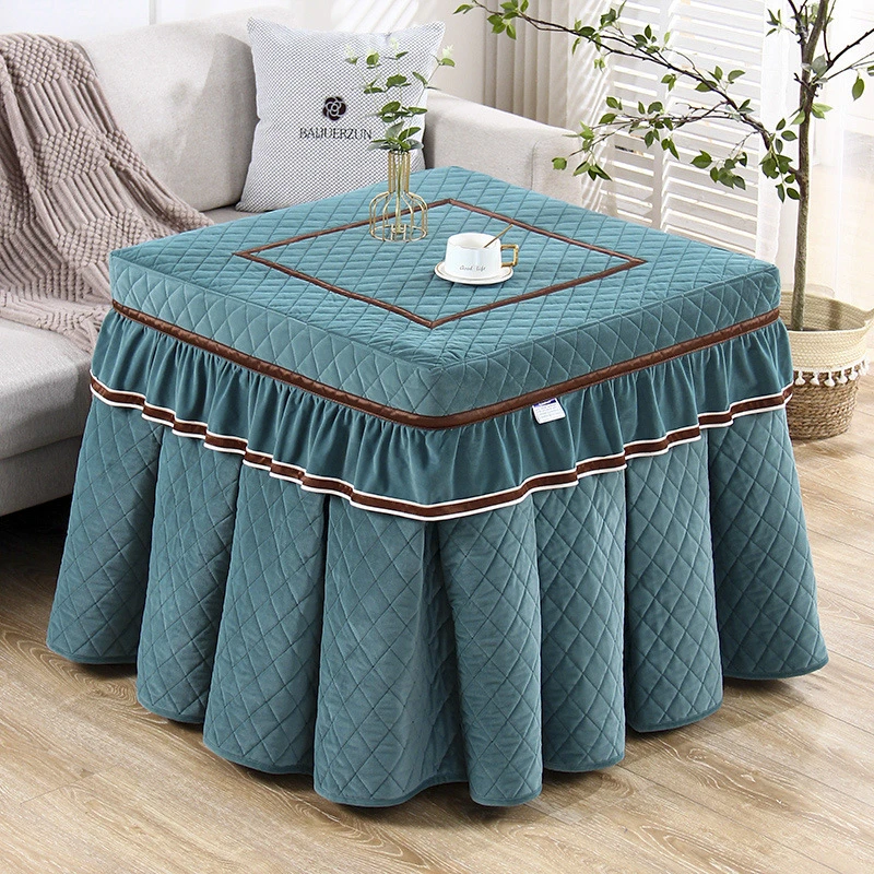 正方形加厚电炉罩烤火桌罩新款电暖炉桌布罩加绒烤火被麻将机套罩