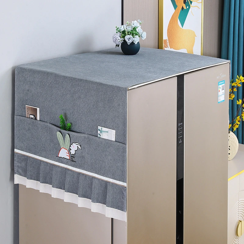 新款 冰箱防尘罩 防尘布盖布保护套洗衣机双开门单开门冰箱罩盖巾