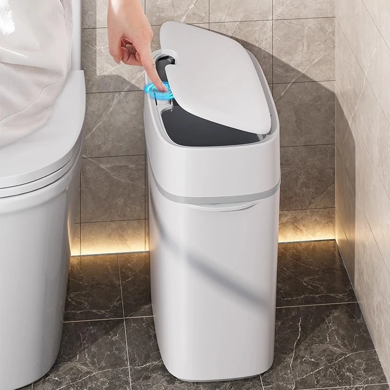 高级感夹缝垃圾桶家用按压式卫生间客厅角落简约长筒形窄缝垃圾篓