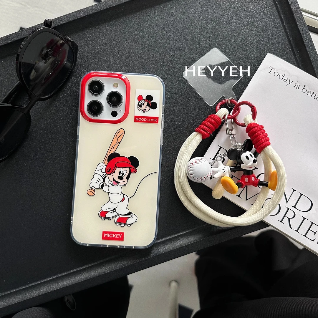 韩式ins风小众可爱卡通棒球老鼠适用iPhone15pro max手机壳