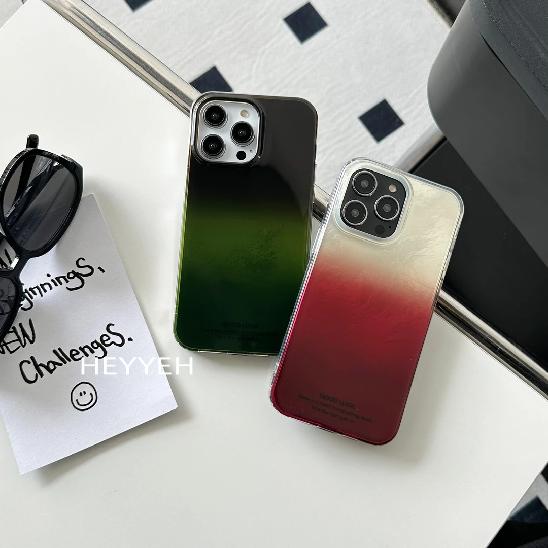 小众高级抹茶绿晕染适用iPhone15promax手机壳苹果14新款16防摔13