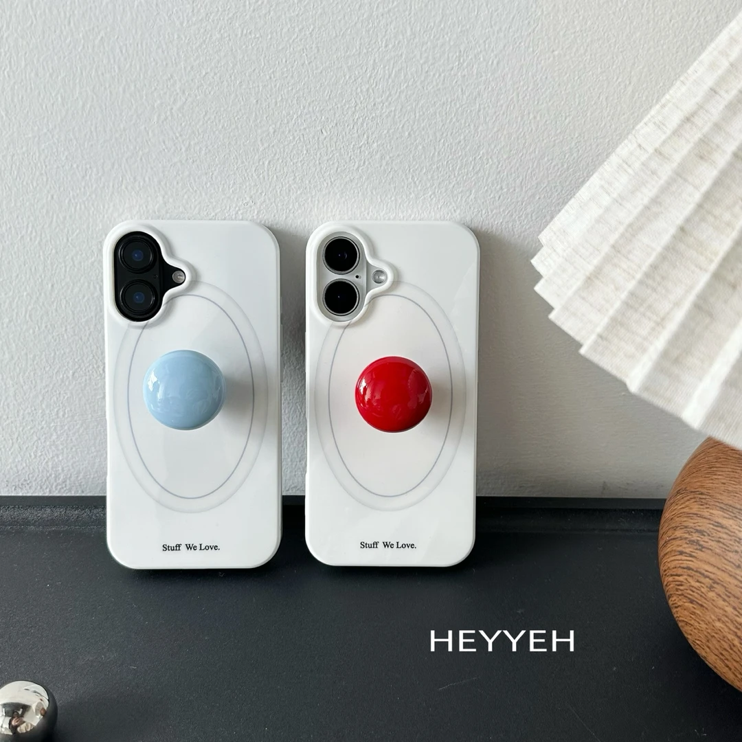 简约线条红蓝立体球适用iPhone16promax手机壳苹果15小众17高级感