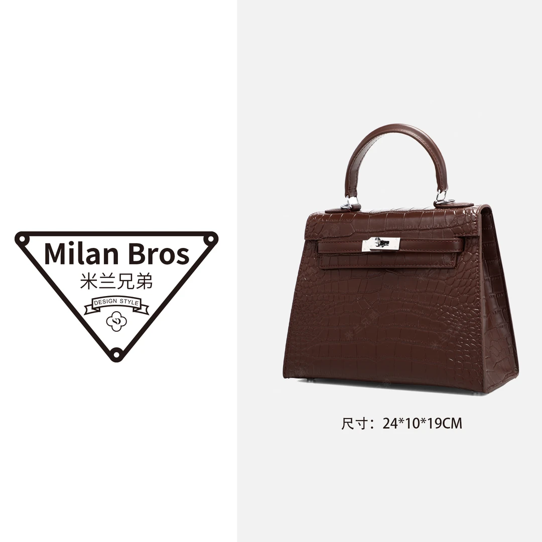 【米兰兄弟】时尚手提包女士棕色