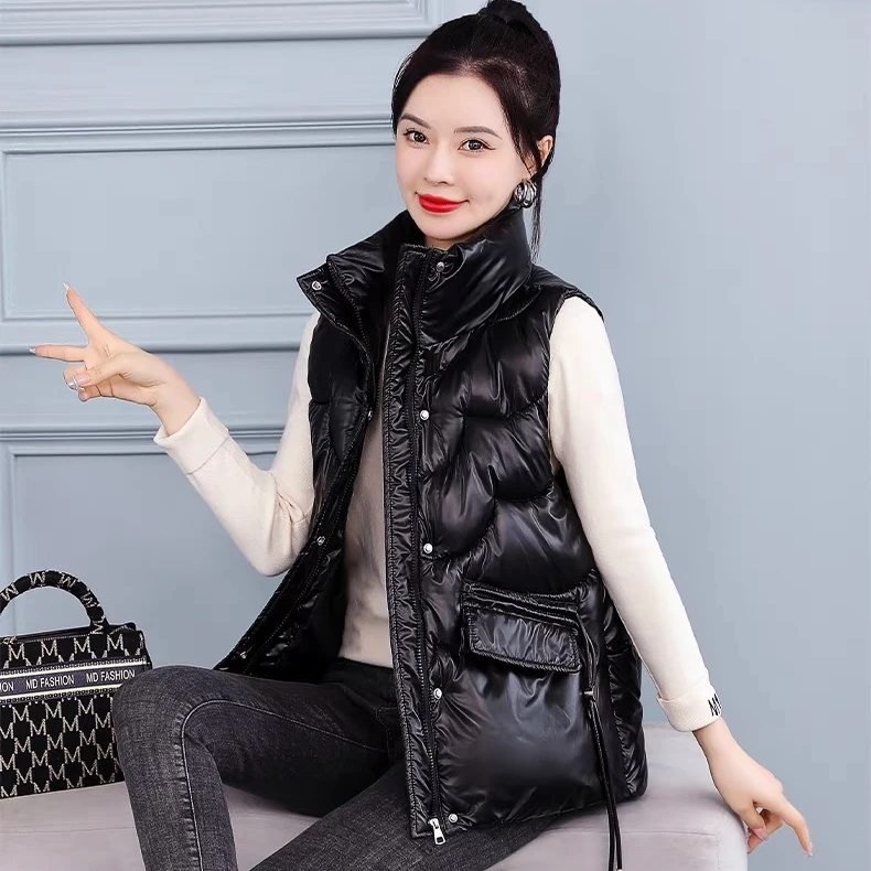 爆款特惠时尚网红棉马甲洋气百搭女士外穿显瘦无袖马夹外套大口袋