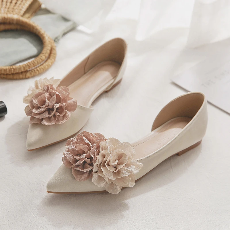 尖头平底侧空晚晚风温柔鞋2025夏季新款浅口气质旗袍鞋法式单鞋女