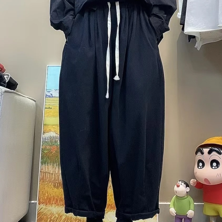 斜纹棉宽松休闲百搭老爹裤女