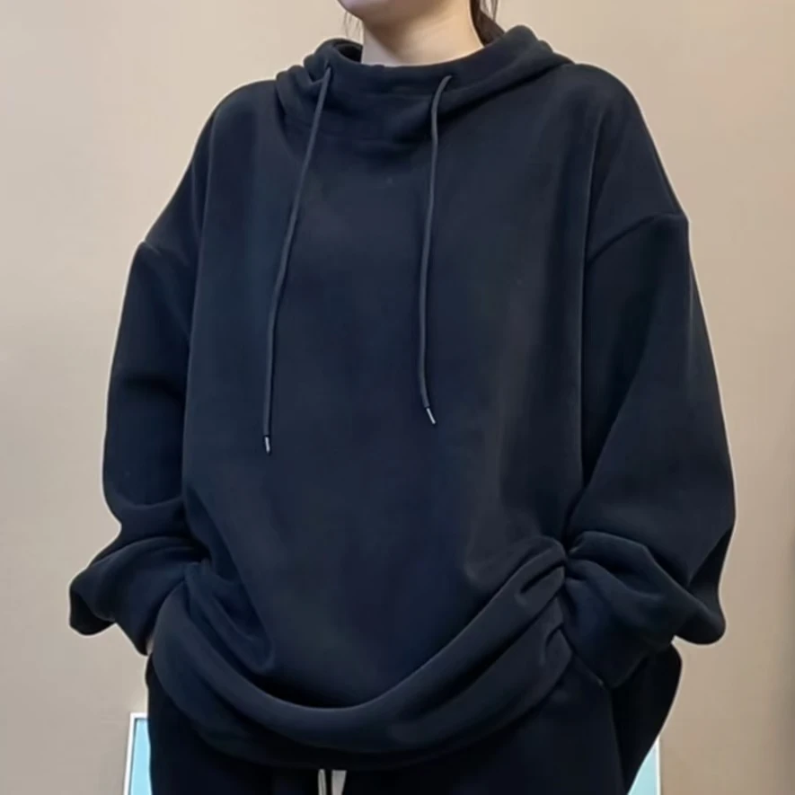 奥粒绒连帽卫衣女宽松大版