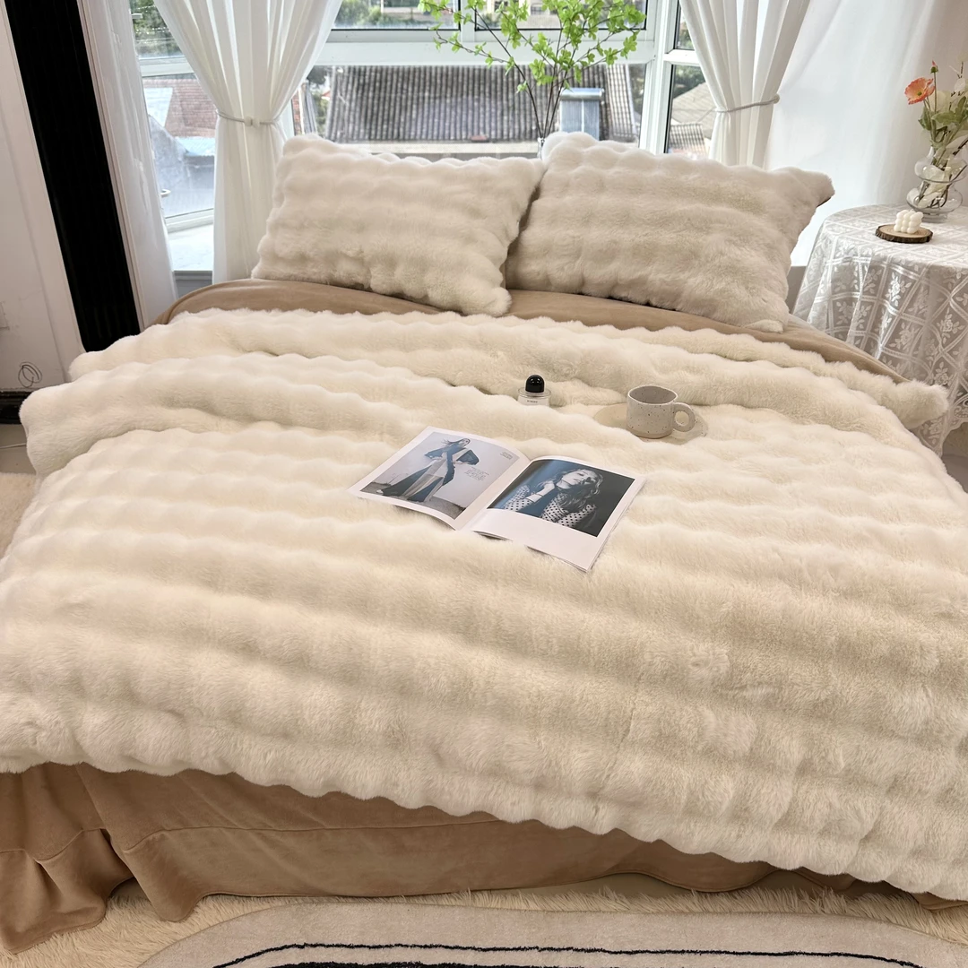 加厚保暖牛奶绒四件套加绒冬季双面绒被套不掉绒轻奢高档床品套件