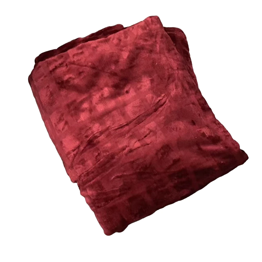 150*200cm 红色纯色  单层   毛毯云毯卧室盖毯休闲毯