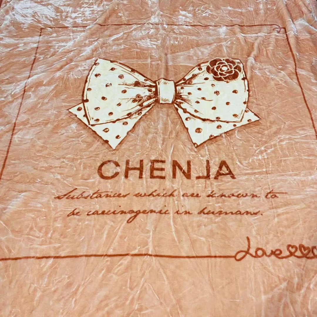 200*230CM 橙色蝴蝶结 双层盖毯午睡毯多功能卧室加厚绒毛毯