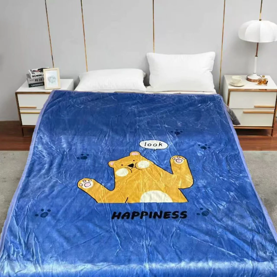 150*200cm 蓝色小黄熊 被套  秋冬必备保暖舒适绒