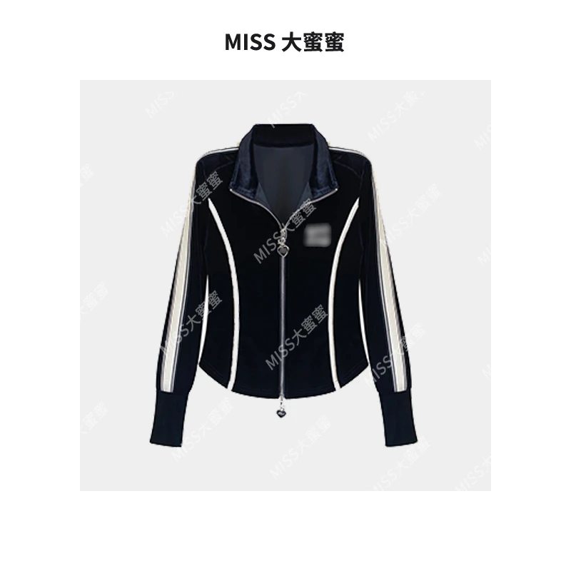 【蜜蜜私定】2185#CSIN休闲显瘦时尚外套女2023秋冬款拼接设计上衣