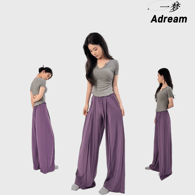 一梦舞奢时尚中国舞蹈裤古典舞练功服飘逸阔腿裤现代舞垂感休闲裤