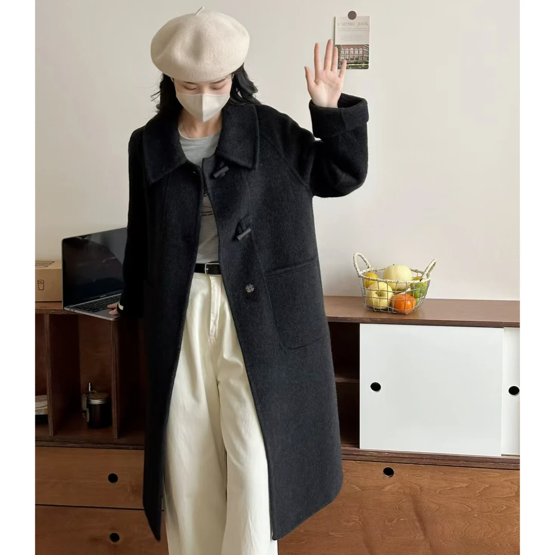 无印心匠纯色+简约 翻领&百搭毛呢外套 A82002