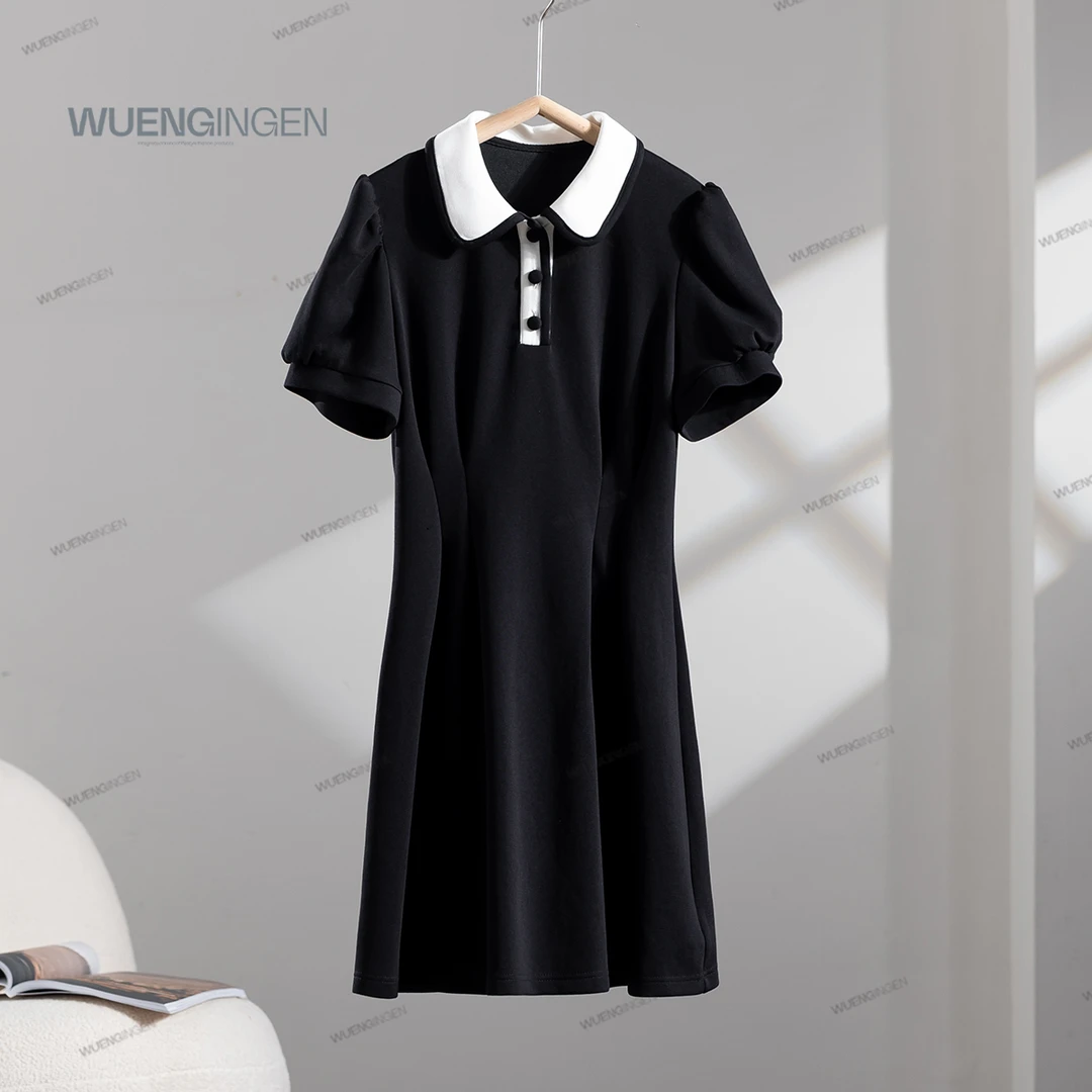 无印心匠线下598！含棉Polo领+泡泡袖 气质&时尚 连衣裙B82563