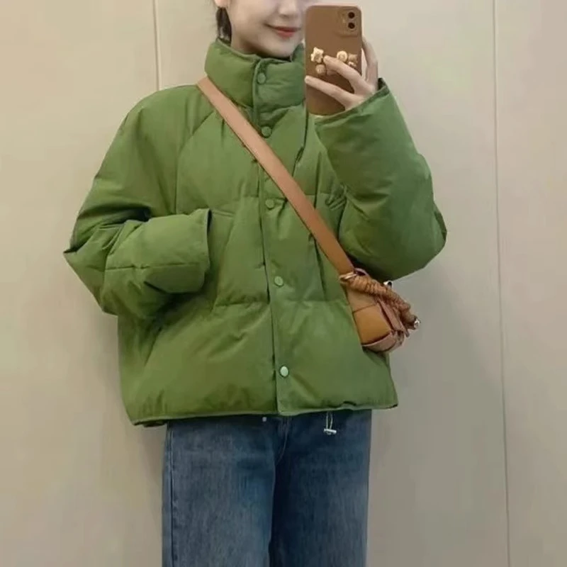 立领短款棉服女装大码冬季2023新款韩版宽松加厚保暖棉衣外套8930