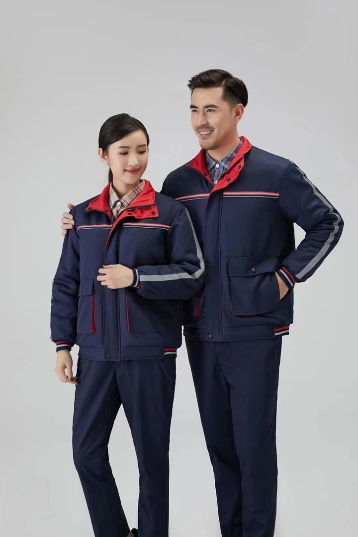 防静电长袖夹克款冬季加厚立体大口袋耐磨棉服保暖抗寒劳保工作服