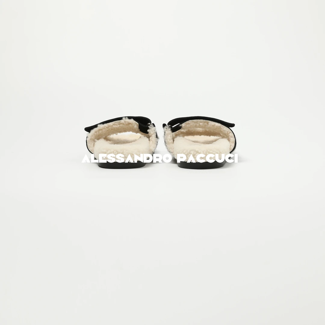 AP洛哥44228XT羊羔毛平底毛毛拖鞋 丑萌时尚百搭二舅拖鞋