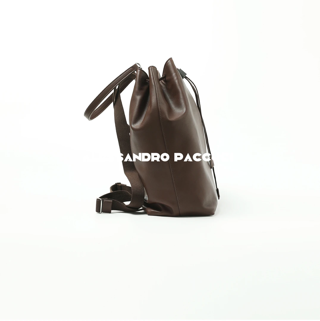 AP洛哥43096BD【热拿铁】头层牛皮+羊皮可手提时尚百搭棕色双肩包