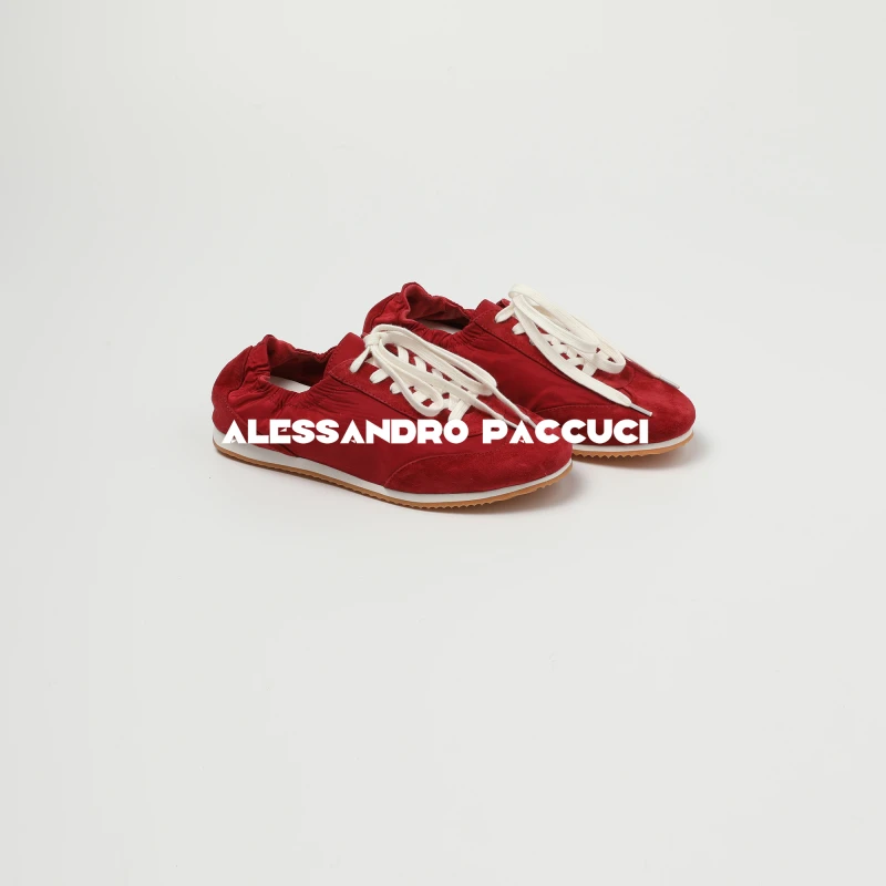 AP洛哥51012XA【美式简约】羊皮反绒拼布系带平底时尚百搭休闲鞋