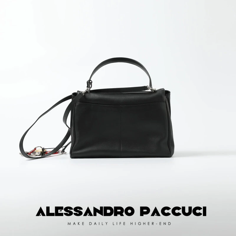 AP洛哥43054AB【挚爱】头层牛皮+羊皮黑色大容量手提包单肩包