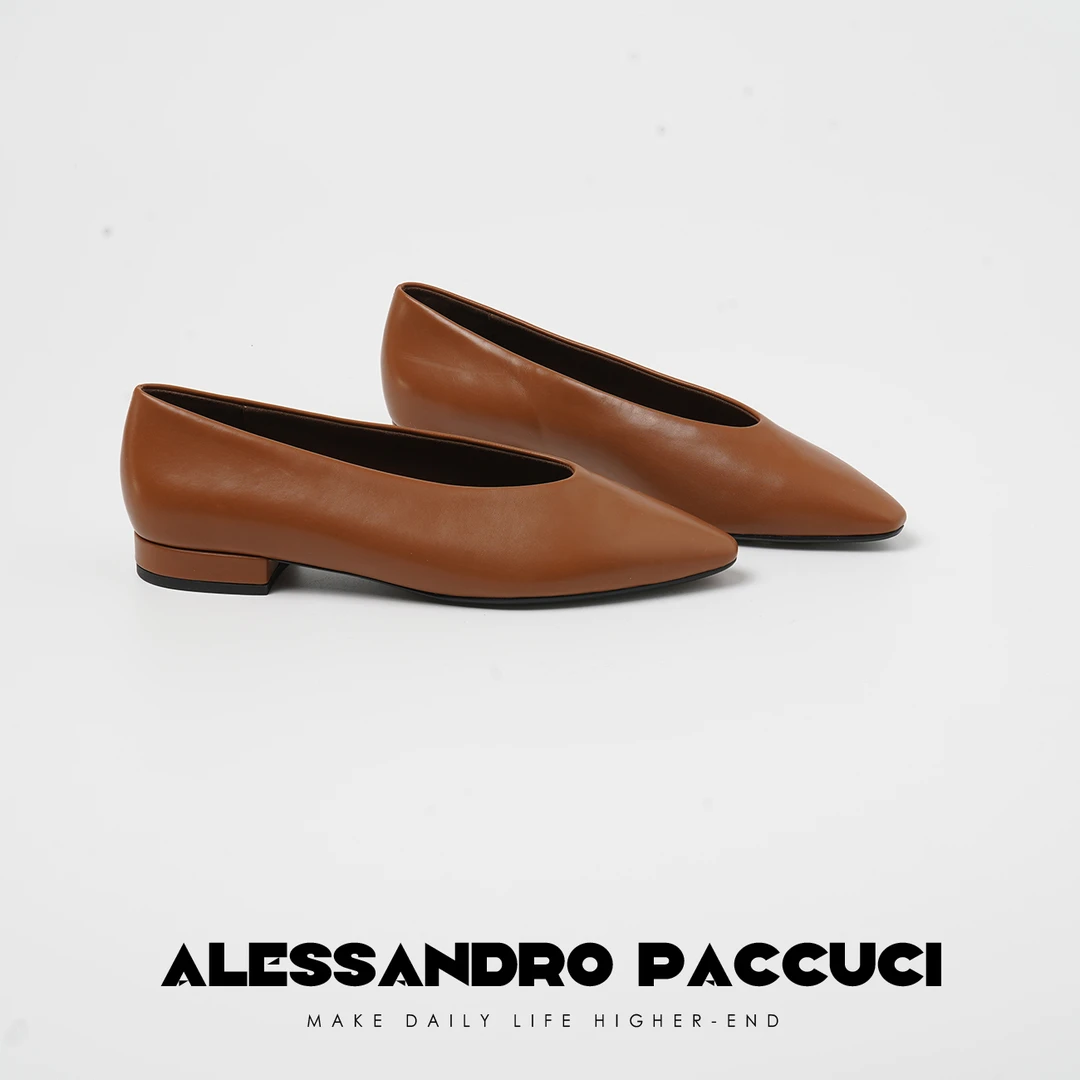 AP洛哥25124X【舞步】 胎牛皮尖头浅口 简约柔软舒适百搭单鞋