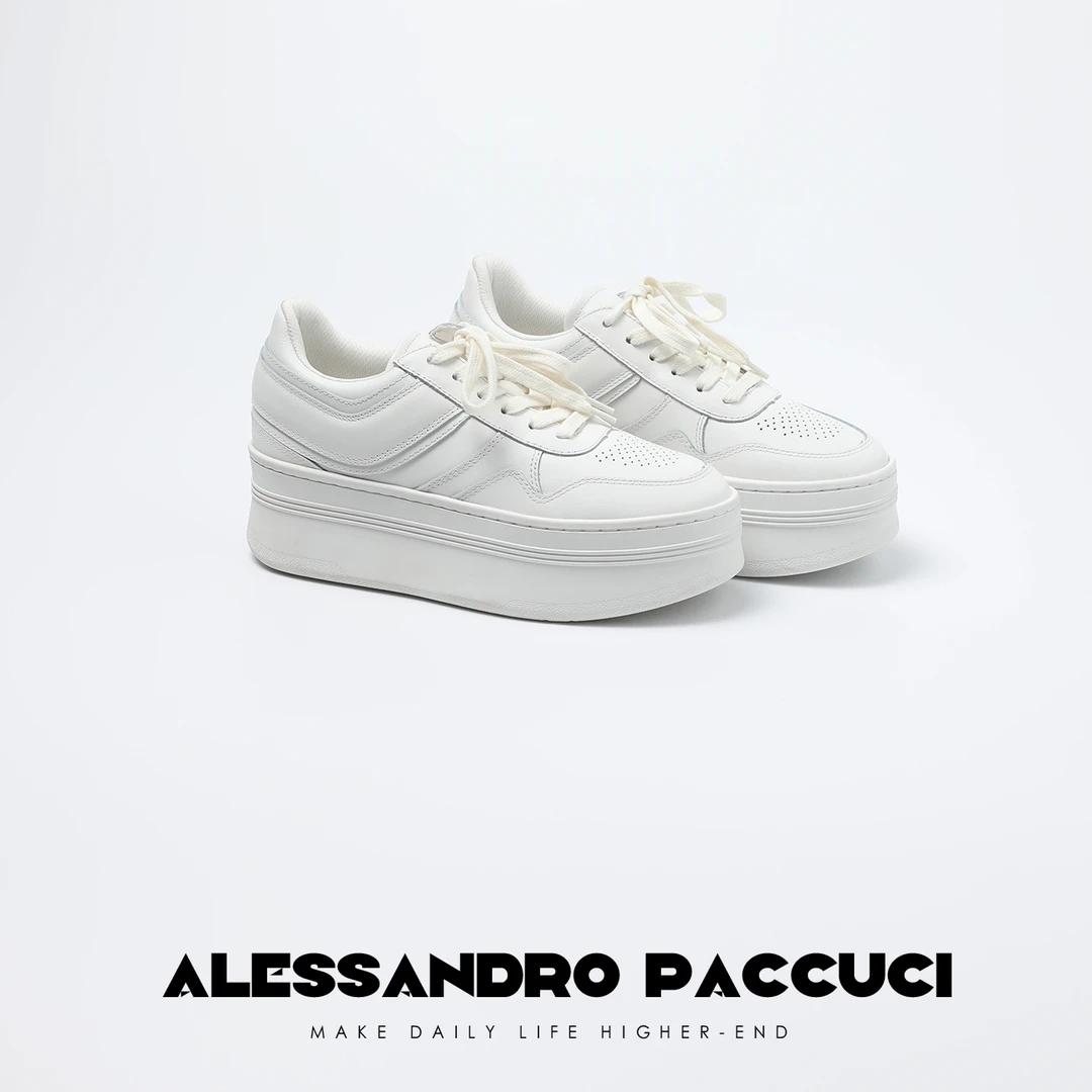 【孤品特价不退换】洛哥25179X舒适透气厚底牛皮小白鞋真皮休闲鞋