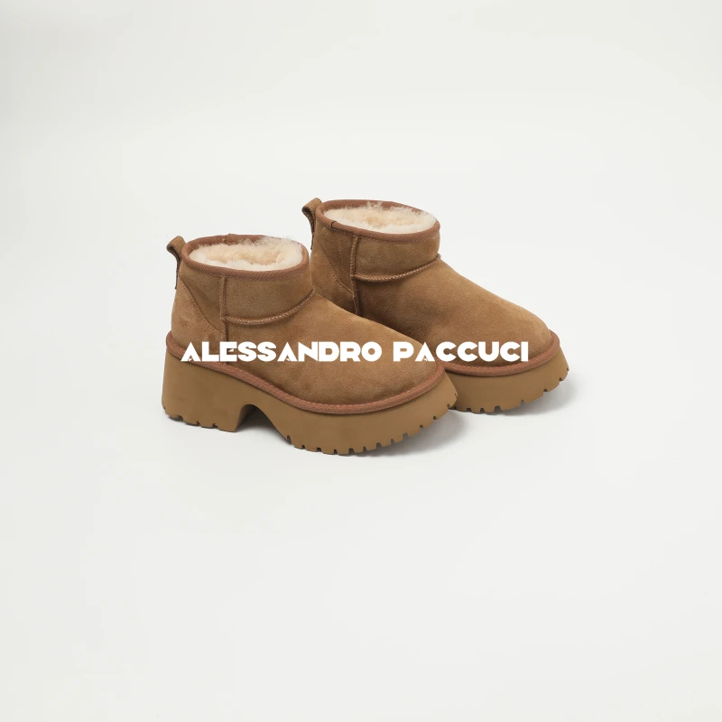 AP洛哥43207XX【凌步】高丝光牛反毛厚底保暖雪地靴时尚休闲鞋