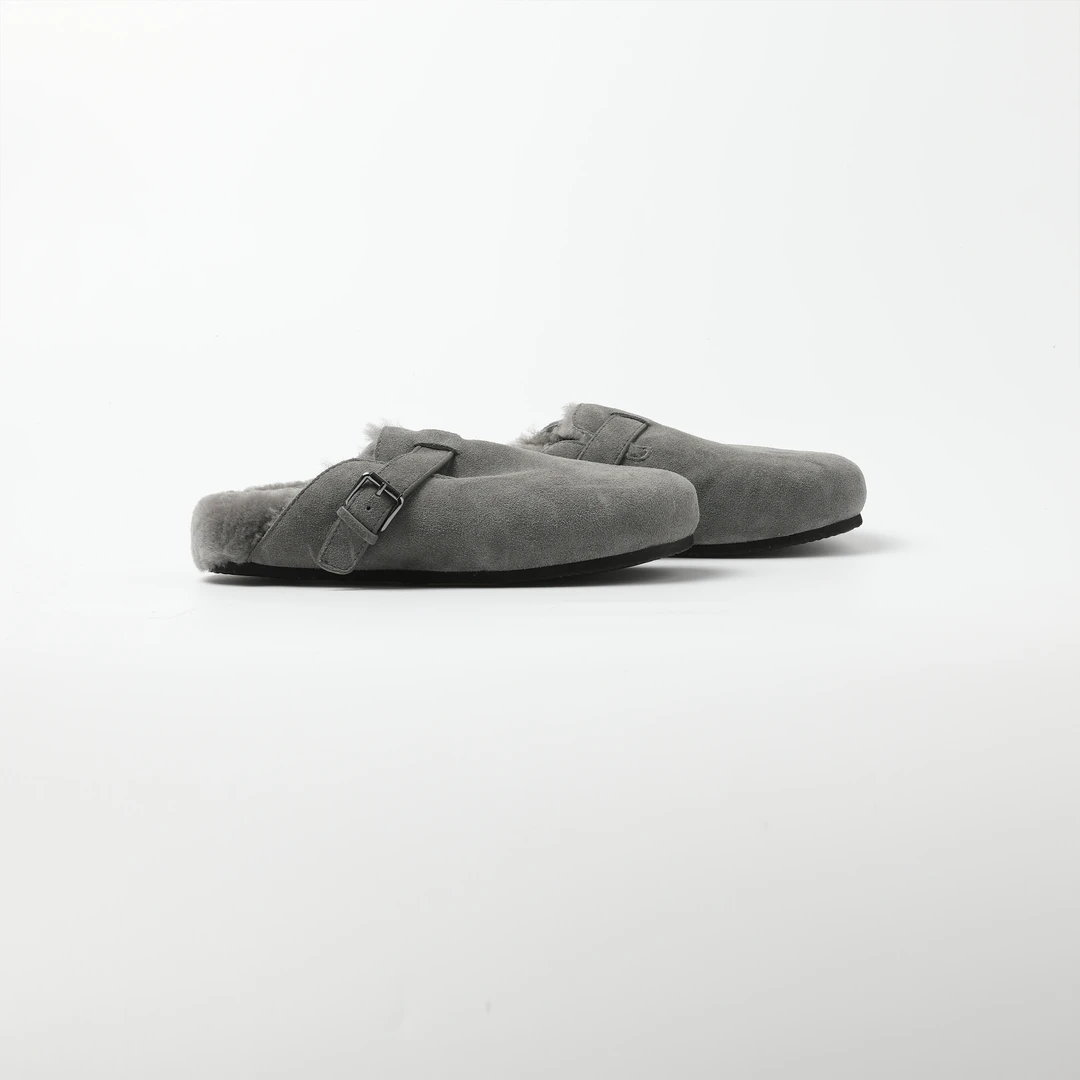 AP洛哥44089XT【步入慵懒】牛皮+羊毛保暖时尚百搭勃肯包头拖鞋