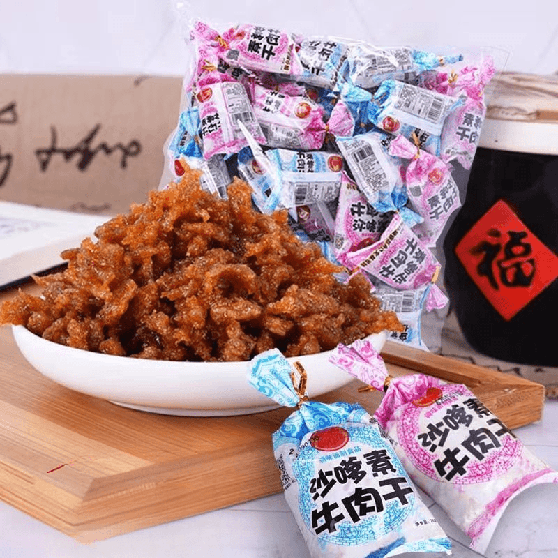 沙嗲素牛肉干嚼劲休闲小吃沙嗲童年夜宵追剧解馋零食童年回忆辣条