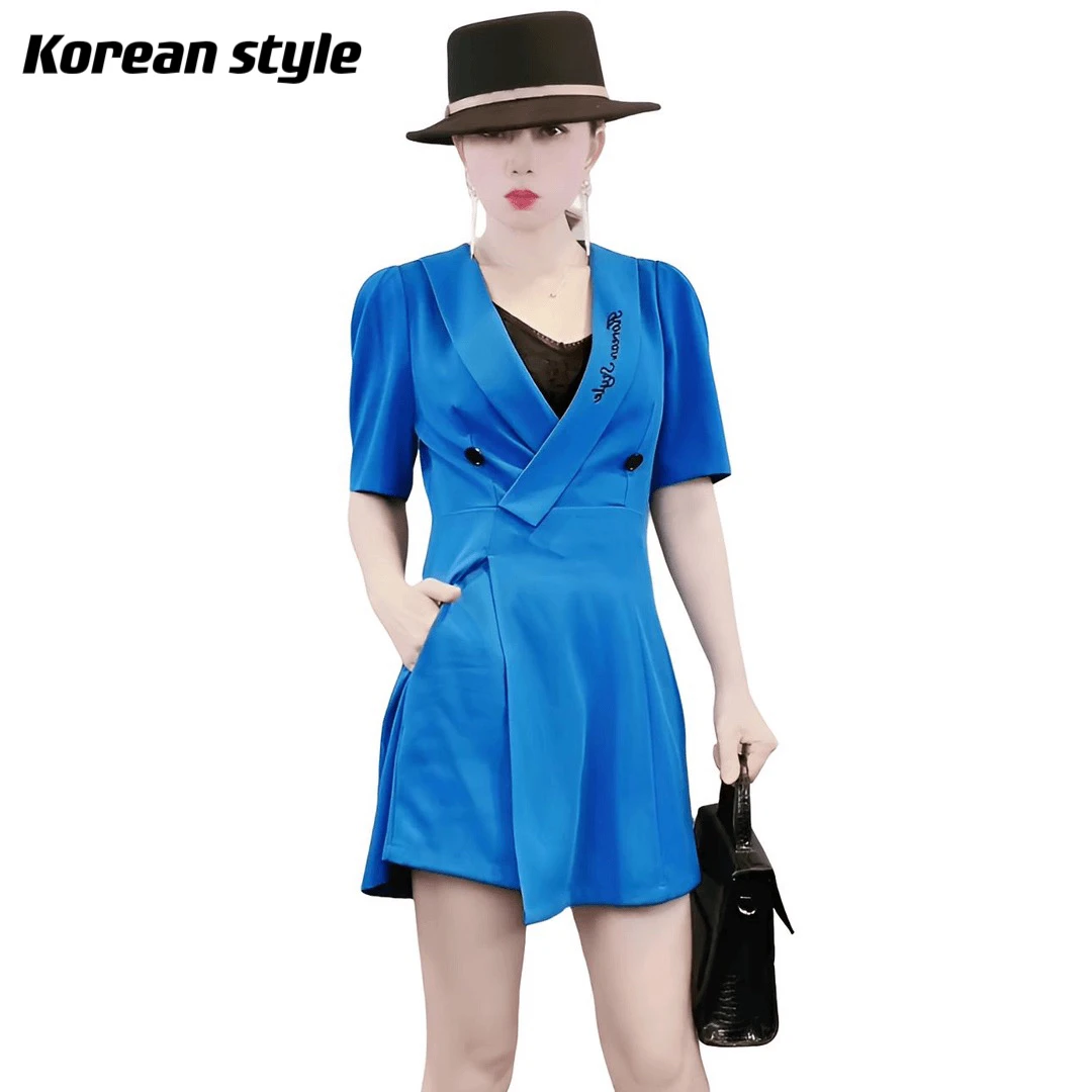 【正品断码清货】2362新款气质显瘦短袖套装职业西装洋气西服夏季