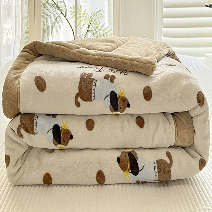 2025新款双面牛奶绒加绒加厚秋冬被绒毛毯学生宿舍