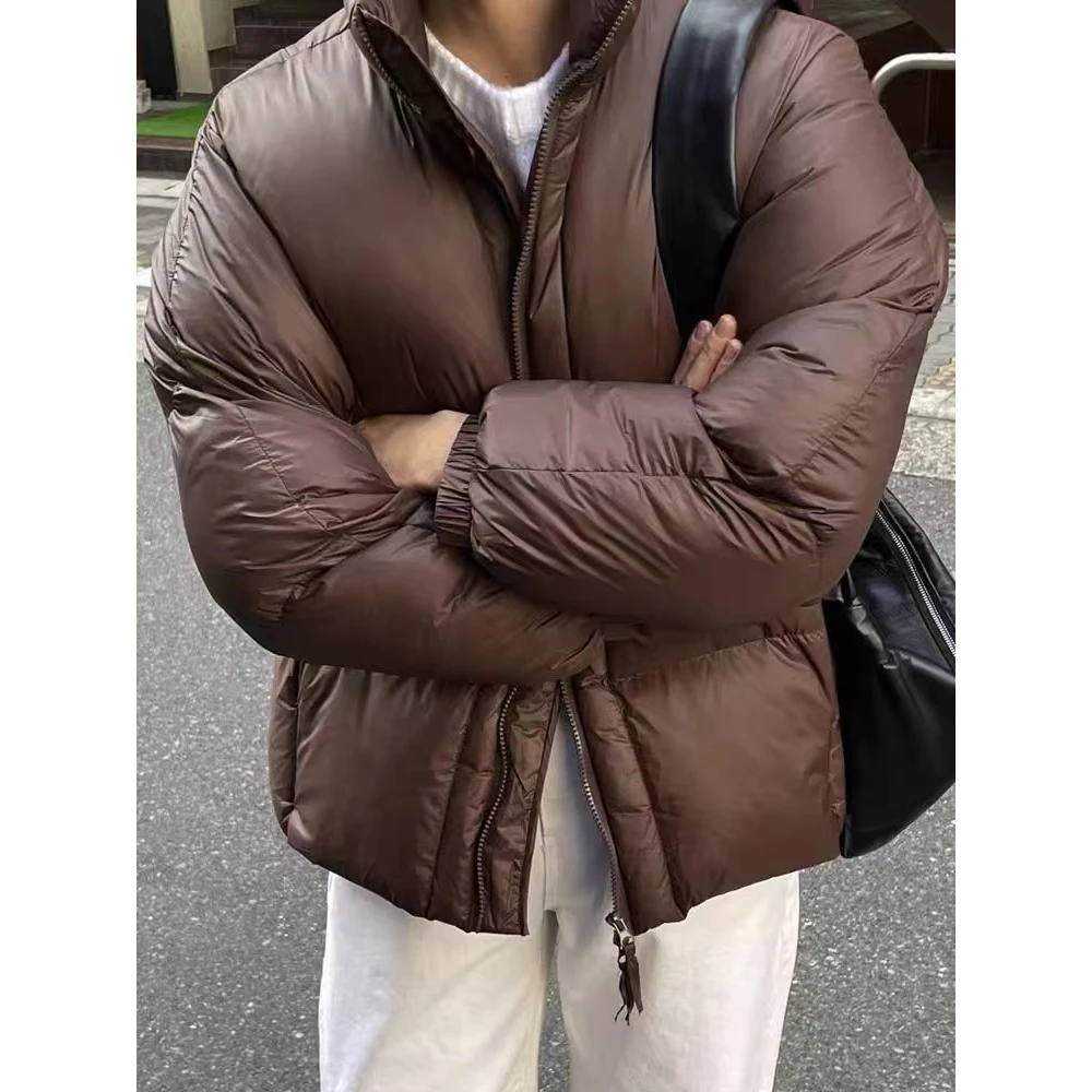 棕色美拉德晋江棉衣棉服外套男冬季高级感美式潮牌派克面包服棉袄
