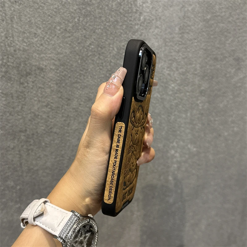 苹果15手机壳發财财神爷iphone15promax新款14个性小众13印压皮质