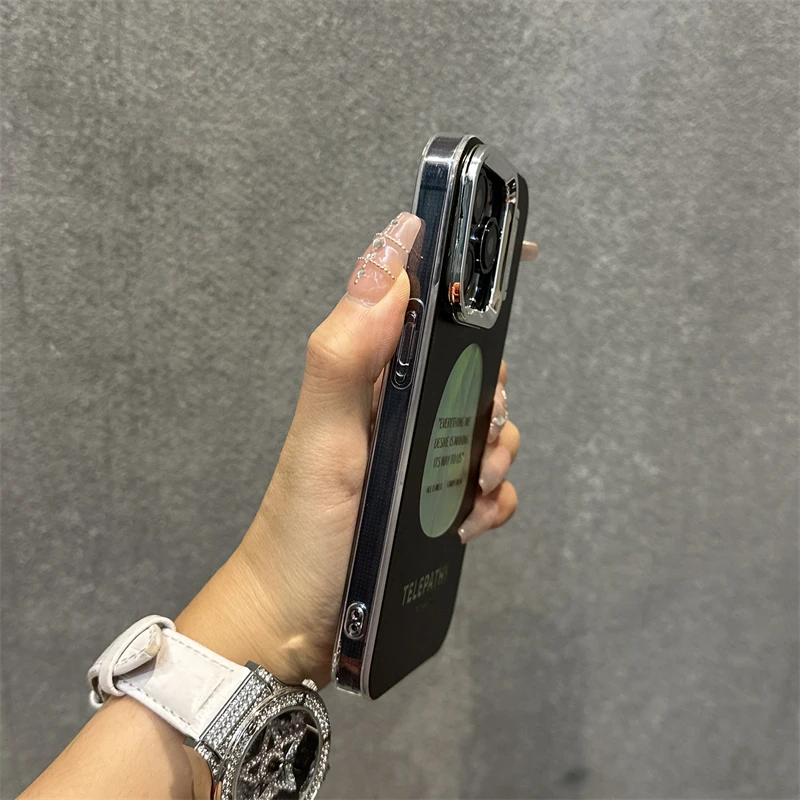 苹果15手机壳蓝光镭射英文iphone15promax新款14镜头支架12保护套