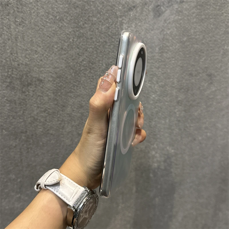 华为mate60pro手机壳磁吸炫彩羽纱60pro+高级感仙女个性5g保护套