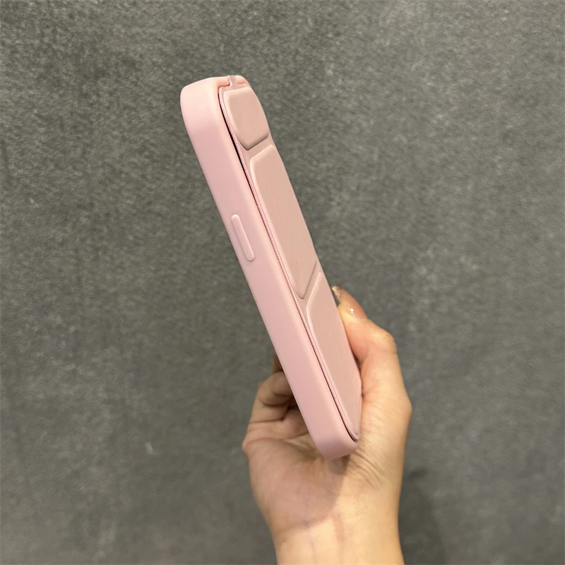 苹果15手机壳纯色皮质支架iphone15promax新款14高级感13潮牌男女