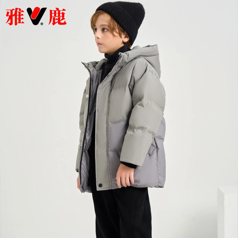 雅鹿2025新款儿童羽绒服男童女童宝宝大童短款加厚冬季外套亲子装