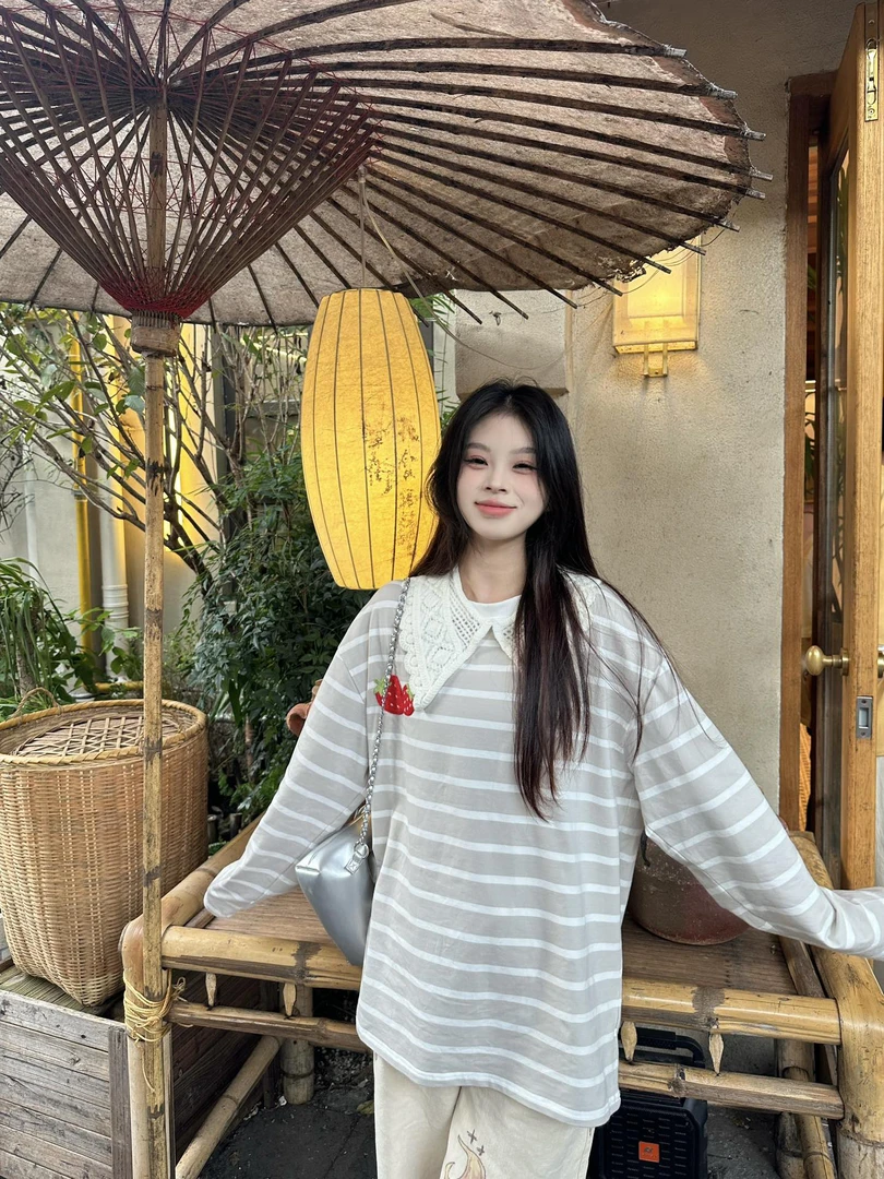 ATY VAAIDIY｜秋季新品 米咖条纹长袖（赠品披肩）